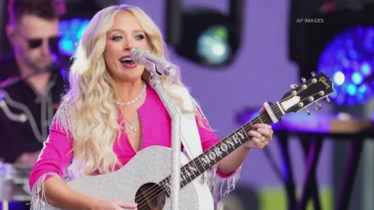 Megan Moroney performing onstage before her Denver concert ended after three songs due to illness.