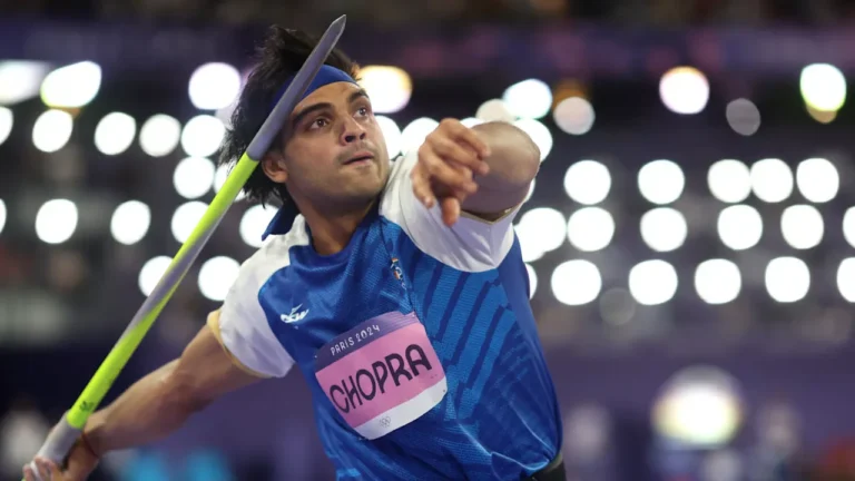 Neeraj Chopra competing in the men’s javelin ahead of the CWG 2026 final scheduled for August 1 in India.