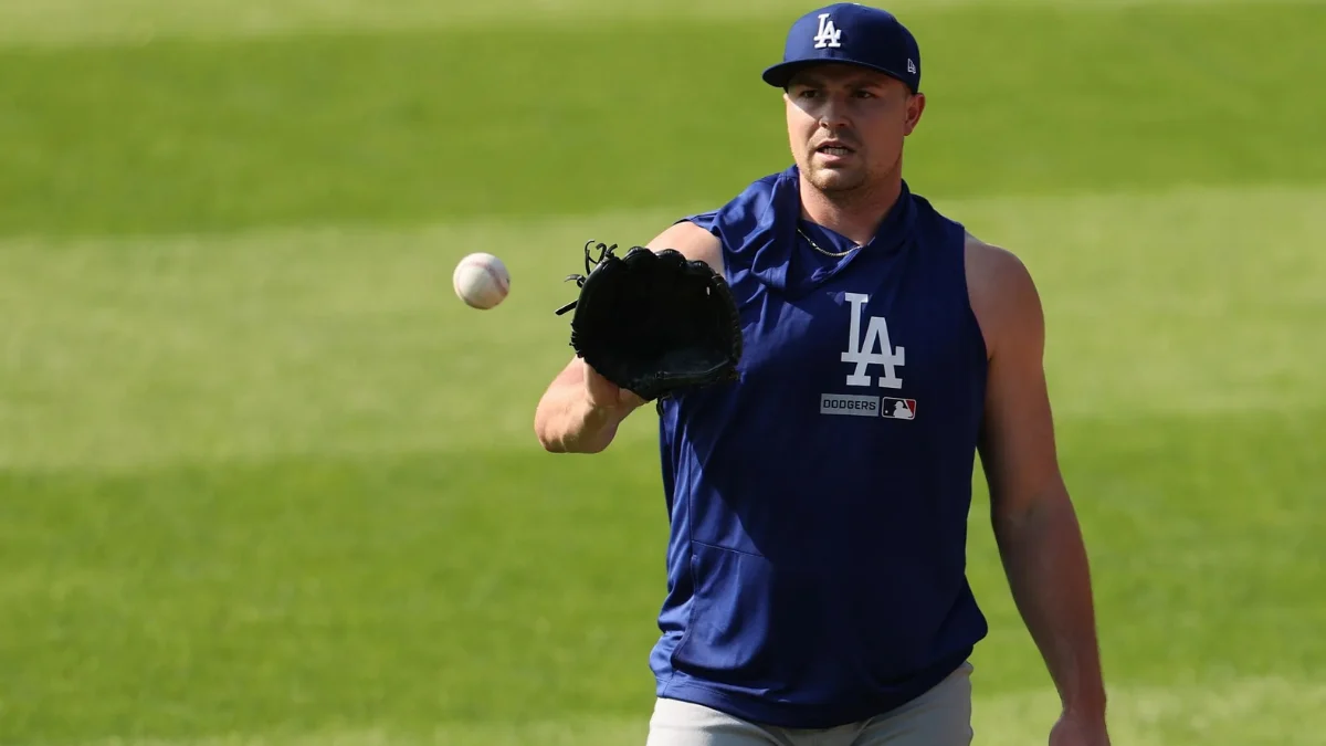 Tarik Skubal preparing to pitch in his Dodgers debut against the Chicago Cubs at Wrigley Field