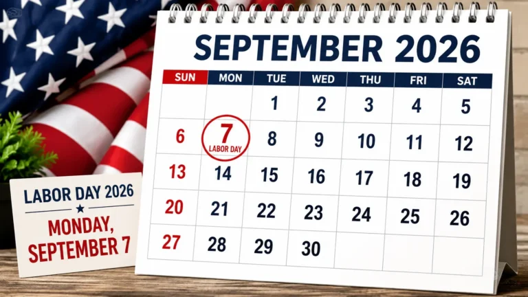 September 2026 calendar showing Labor Day on Monday, September 7